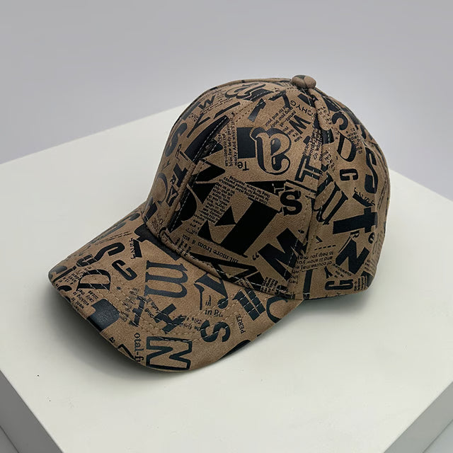 Men Women Baseball Hats Graffiti Letter Vegan Leather Cotton Breathable HipHop Caps Street Fashion Solar Sport