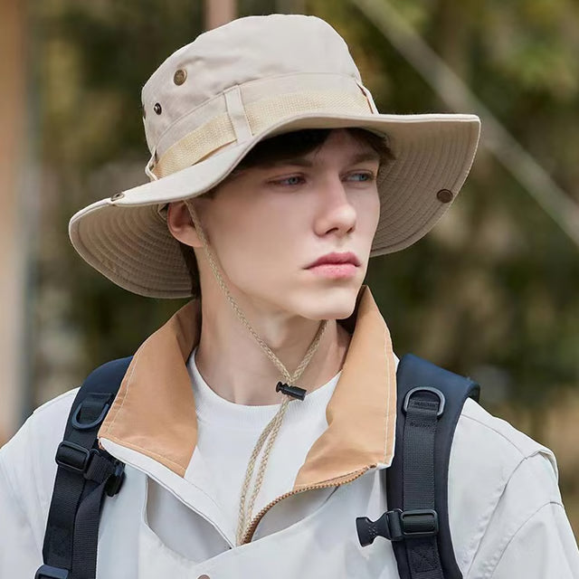 Wide Brim Sun Hat UV Protection Breathable Bucket Cap For Hiking Camping Fishing Outdoor Sun Protection Hats For Men Women