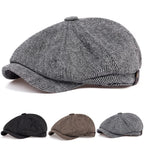 Retro Peaky Diamond Check Beret, Men Casual Octagonal Cap, Hip Hop Style Newsboy Hat, Spring Autumn Casual Hat.