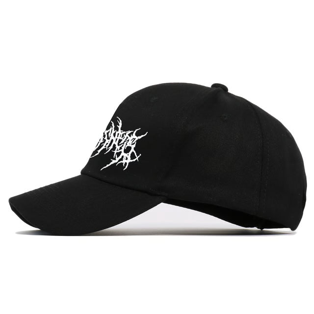 Cotton Fashion Embroidery Frauen Baseball Cap, Gothic Street Punk Black Sports Caps, Hip Hop Snapback Dad Hats Men Women