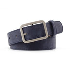 Silver Buckle Leather Belts for Jeans, Fashion Square Pin Buckles Belts Women, Waistbands Student Strap