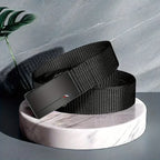 Outdoor Men's Belt, Quick Release Toothless Belt, Sports Belt, Automatic Buckle, Black Quality Belt