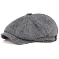 Retro Peaky Diamond Check Beret, Men Casual Octagonal Cap, Hip Hop Style Newsboy Hat, Spring Autumn Casual Hat.