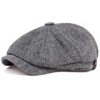 Retro Peaky Diamond Check Beret, Men Casual Octagonal Cap, Hip Hop Style Newsboy Hat, Spring Autumn Casual Hat.
