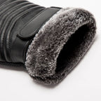 Gloves Winter Men Plush Fur Mouth Insulation Gloves, Outdoor Cycling Gloves, Motorcycle Touch Screen Cotton Gloves