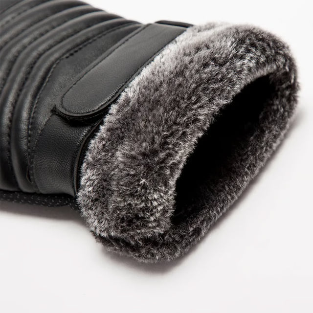 Gloves Winter Men Plush Fur Mouth Insulation Gloves, Outdoor Cycling Gloves, Motorcycle Touch Screen Cotton Gloves