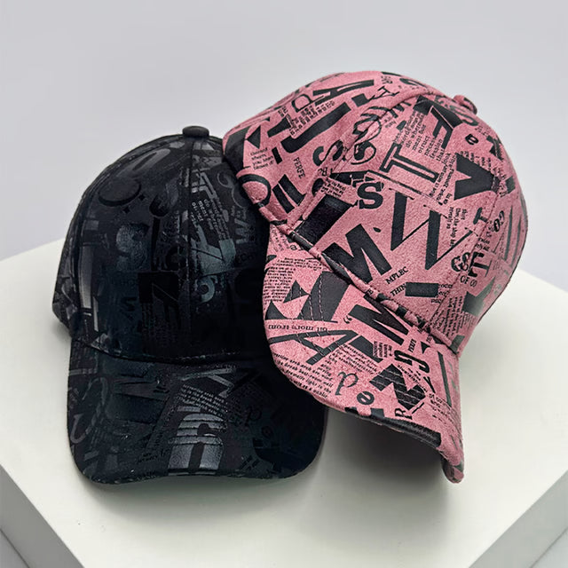 Men Women Baseball Hats Graffiti Letter Vegan Leather Cotton Breathable HipHop Caps Street Fashion Solar Sport