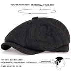Retro Peaky Diamond Check Beret, Men Casual Octagonal Cap, Hip Hop Style Newsboy Hat, Spring Autumn Casual Hat.