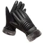 Gloves Winter Men Plush Fur Mouth Insulation Gloves, Outdoor Cycling Gloves, Motorcycle Touch Screen Cotton Gloves