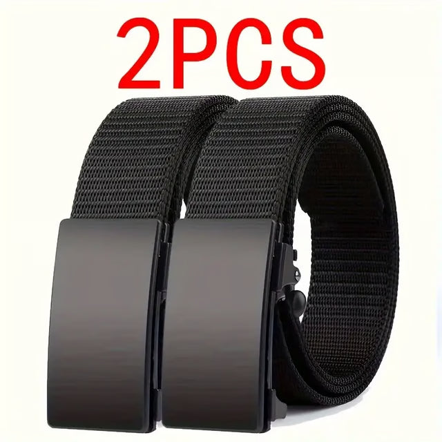 Outdoor Men's Belt, Quick Release Toothless Belt, Sports Belt, Automatic Buckle, Black Quality Belt