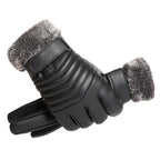 Gloves Winter Men Plush Fur Mouth Insulation Gloves, Outdoor Cycling Gloves, Motorcycle Touch Screen Cotton Gloves