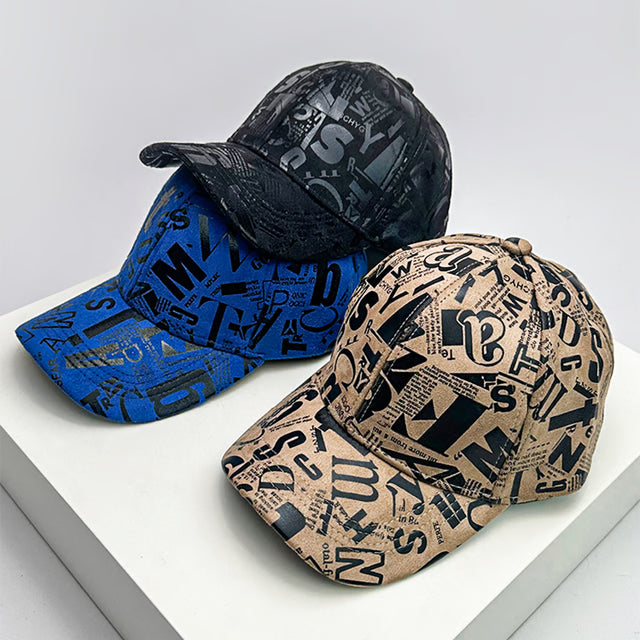 Men Women Baseball Hats Graffiti Letter Vegan Leather Cotton Breathable HipHop Caps Street Fashion Solar Sport