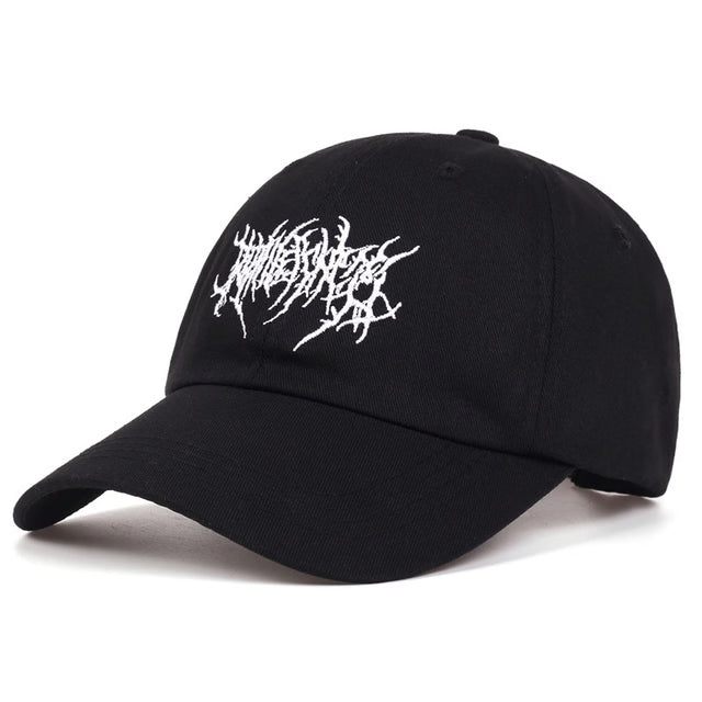 Cotton Fashion Embroidery Frauen Baseball Cap, Gothic Street Punk Black Sports Caps, Hip Hop Snapback Dad Hats Men Women