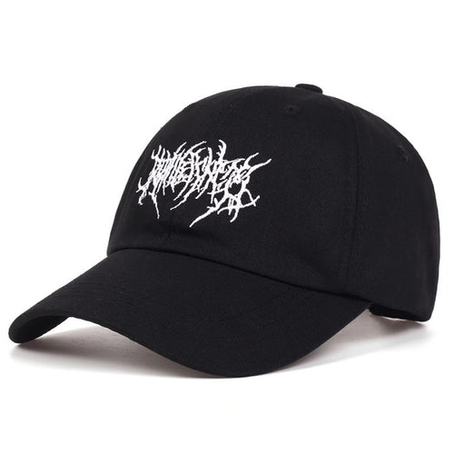 Cotton Fashion Embroidery Frauen Baseball Cap, Gothic Street Punk Black Sports Caps, Hip Hop Snapback Dad Hats Men Women