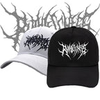 Cotton Fashion Embroidery Frauen Baseball Cap, Gothic Street Punk Black Sports Caps, Hip Hop Snapback Dad Hats Men Women