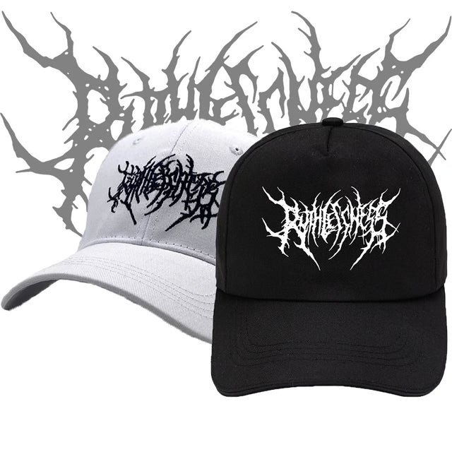 Cotton Fashion Embroidery Frauen Baseball Cap, Gothic Street Punk Black Sports Caps, Hip Hop Snapback Dad Hats Men Women